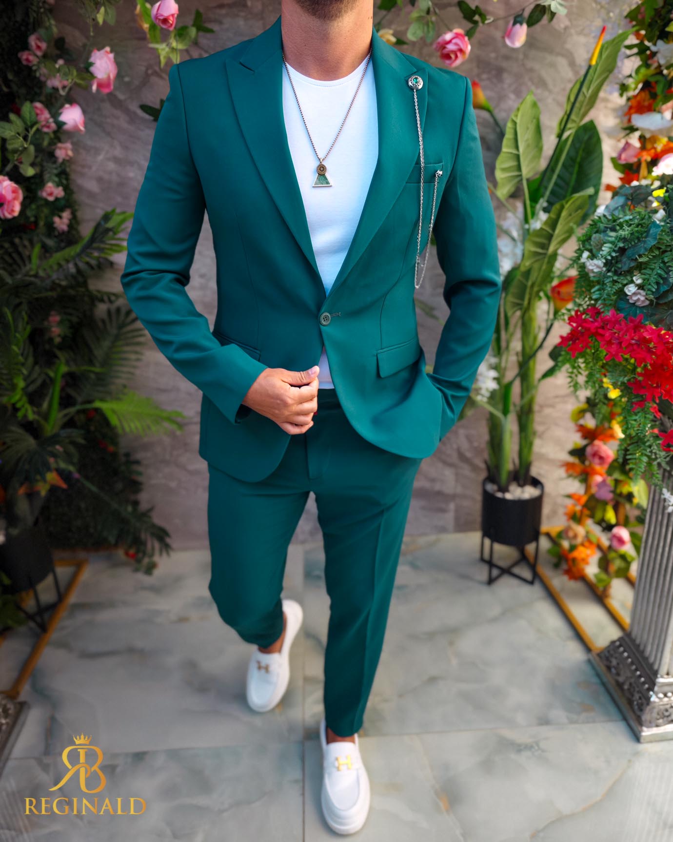 Costum de bărbați, Verde: Sacou si Pantalon - C5085