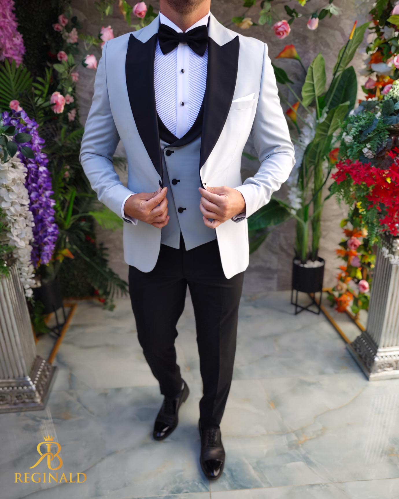 Costum ceremonie barbati gri, set: 4 piese pentru NAS/MIRE - C4386 - imagine 5