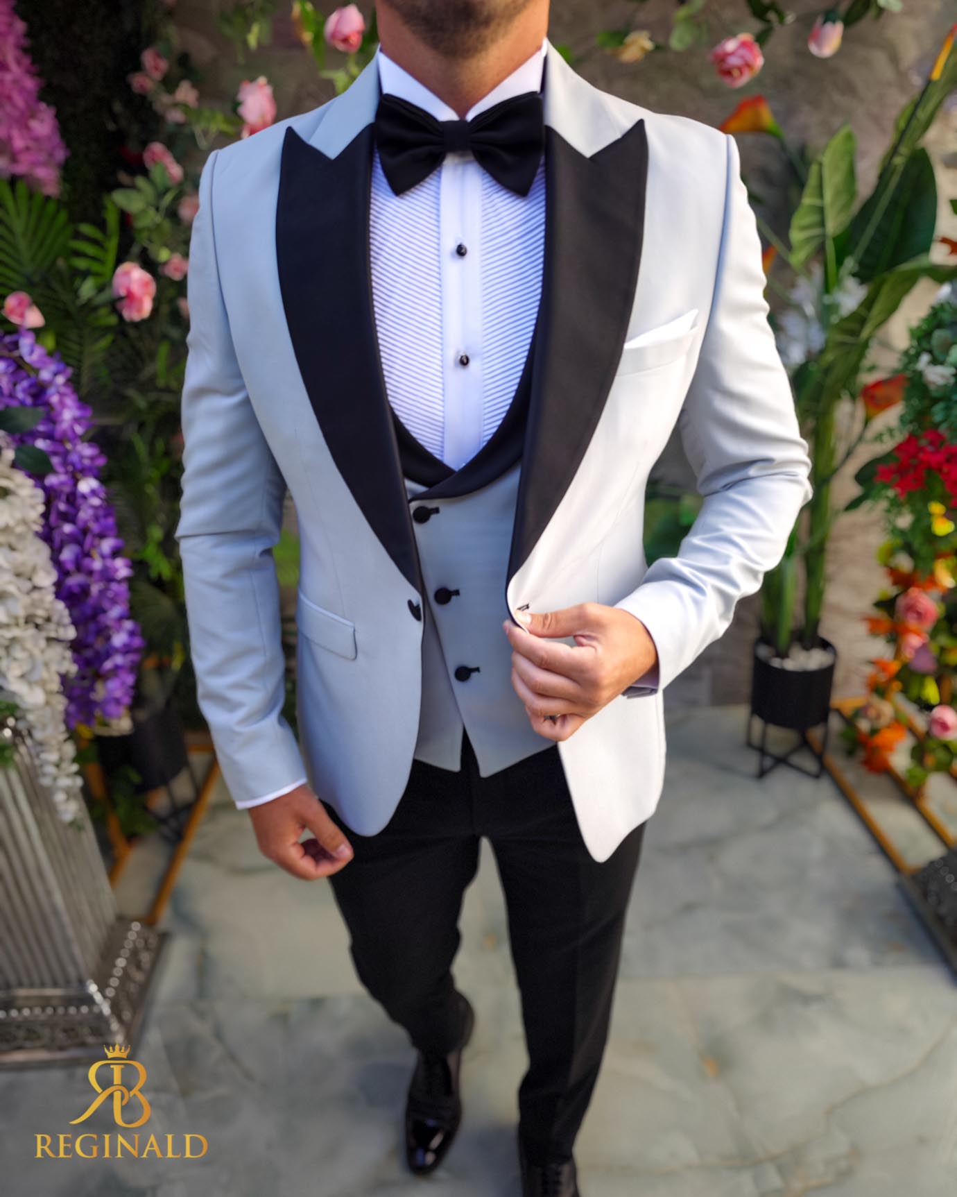 Costum ceremonie barbati gri, set: 4 piese pentru NAS/MIRE - C4386 - imagine 6