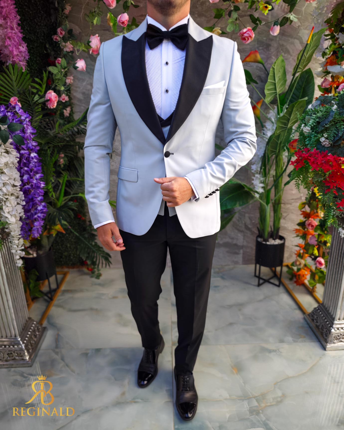 Costum ceremonie barbati gri, set: 4 piese pentru NAS/MIRE - C4386 - imagine 7