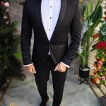 Black Godfather/Groom suit, Jacket, Trousers, Bow tie - C5097