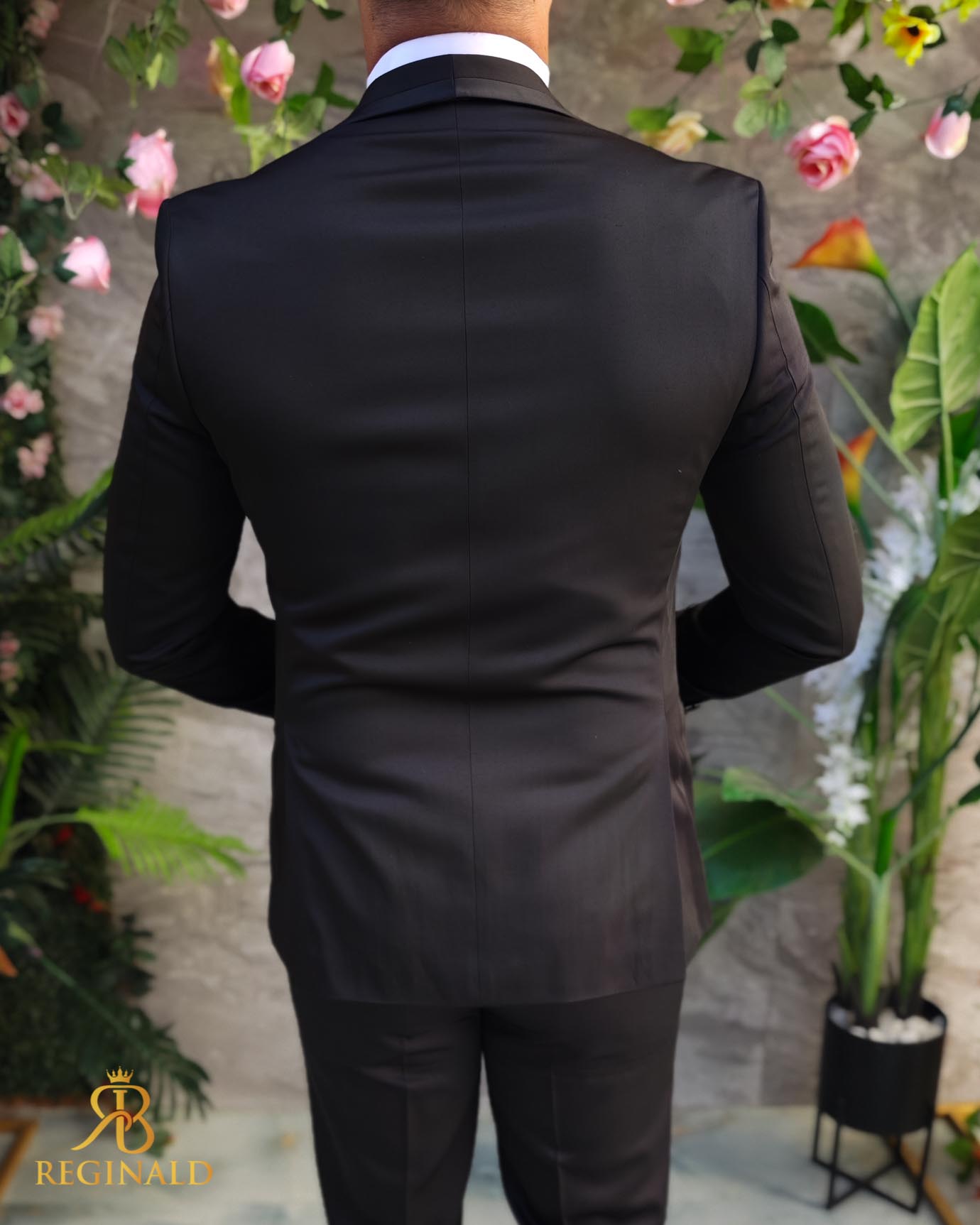 Costum negru NAS/MIRE, Sacou, Pantalon, Papion- C5097 - imagine 6