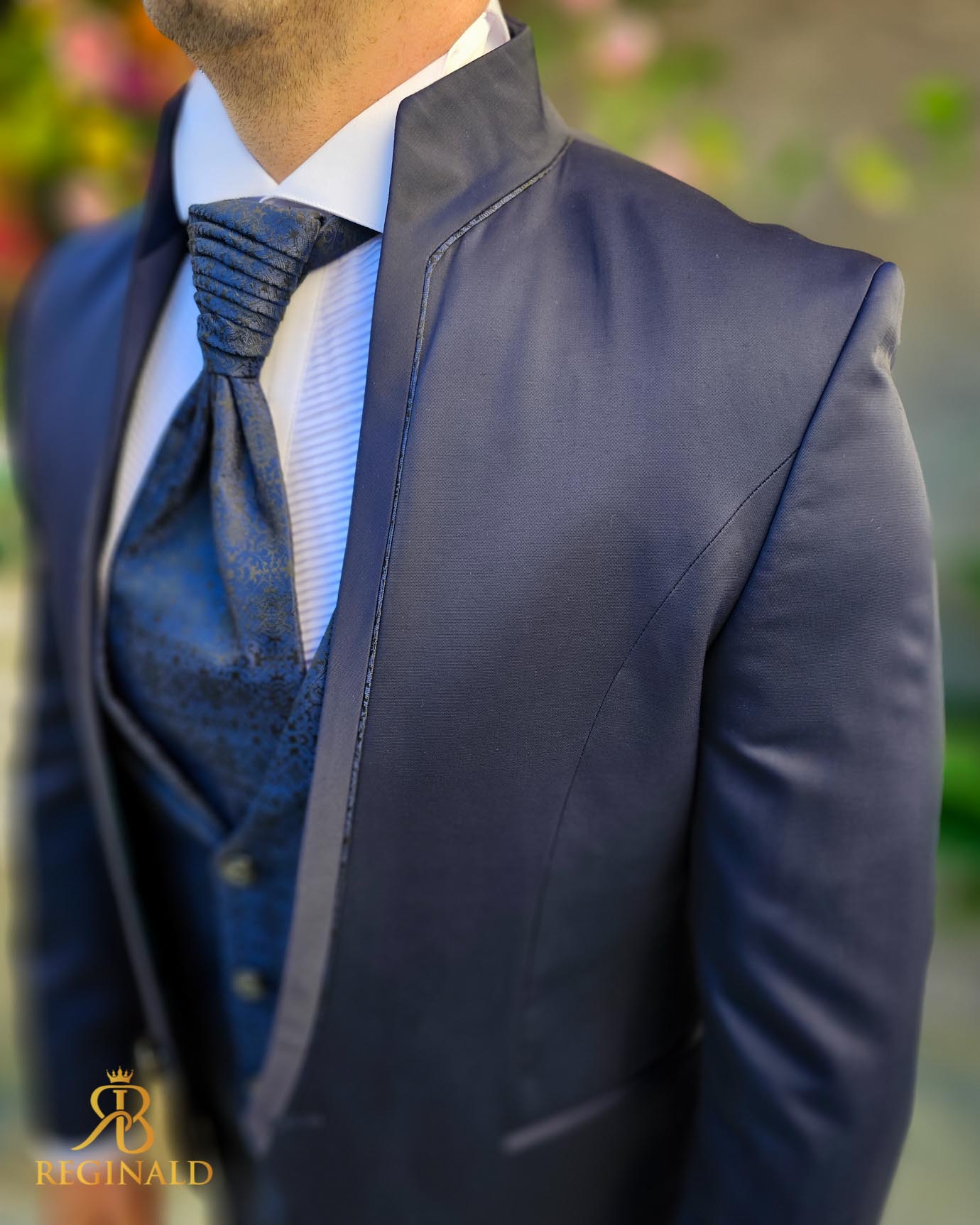 Costum Bleumarin NAS/MIRE, Sacou, Vesta, Pantalon, Cravata- C5107 - imagine 6