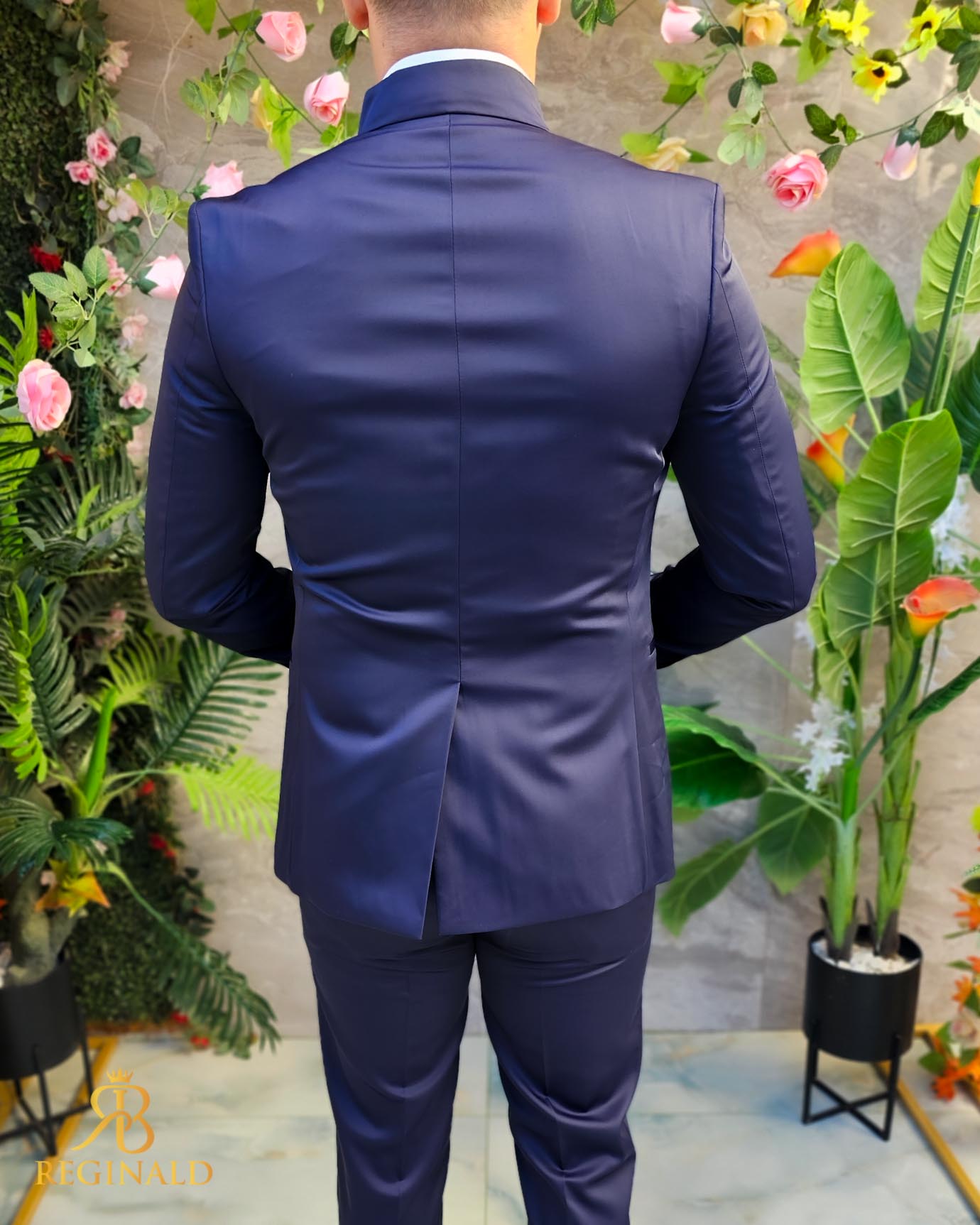 Costum Bleumarin NAS/MIRE, Sacou, Vesta, Pantalon, Cravata- C5107 - imagine 7