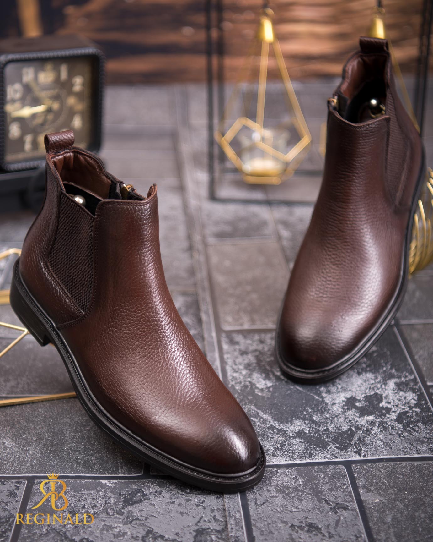 Ghete de bărbați, maro din piele 100% naturala - GH146 - imagine 5