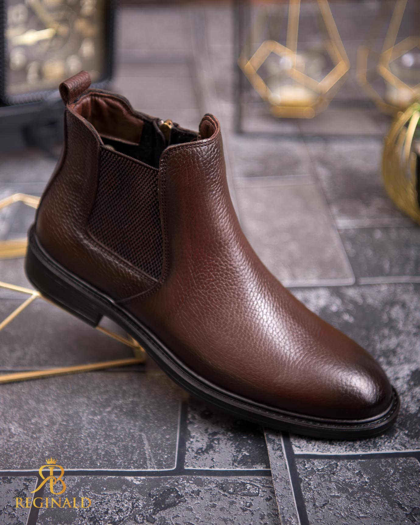 Ghete de bărbați, maro din piele 100% naturala - GH146 - imagine 6