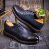 Pantofi Casual de bărbați din piele naturala, bleumarin cu talpa maro- P1844