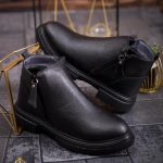 Ghete de bărbați, negre din piele, captusite in interior- GH151