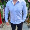 Cămașă alba de bărbați, cu capse, stil raiat- CR181