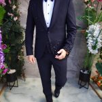 Navy Blue Groom/Groomsmen Suit, Jacket, Waistcoat, Trousers, Bow Tie - C5153