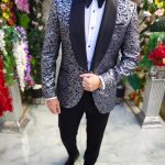 Traje de gala azul marino para hombre. Conjunto: chaqueta, pantalón y pajarita - C5160
