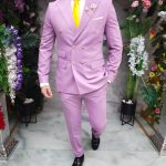 Abito da uomo viola-lilla, bottoni dorati: giacca e pantaloni - C5130