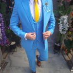 Costum de bărbați, Albastru: Sacou, Vesta si Pantalon - C5146
