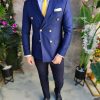 Sacou Albastru de bărbați, Double Breasted, croiala Slim Fit- SC1050