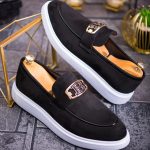 Mocasini de barbati casual, negru, talpa inalta ultra-usoara – AD754