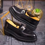 Mocasini de barbati casual, negri, talpa inalta ultra-usoara – AD749
