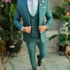 Costum de bărbați, Verde: Sacou, Vesta si Pantalon - C5196