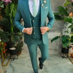 Abito da uomo, verde: giacca, gilet e pantaloni - C5196