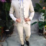 Costum crem elegant MIRE/NAS, set: 4 piese - C5194