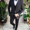 Costum ceremonie Negru barbati Set: Sacou, Vesta, Pantalon, Papion- C5191