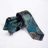 Set Cravata si batista, Turcoaz cu model - CV1074
