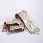 Set Cravata si batista, Bej cu model - CV1077