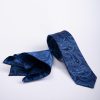 Set Cravata si batista, Albastra cu model - CV1063