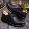 Pantofi Casual de bărbați din piele naturala, negru- P1846