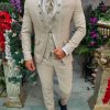 Costum bej elegant MIRE/NAS, set: 4 piese - C5224