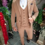 Costum de bărbați, Maro deschis: Sacou, Vesta si Pantalon- C5217