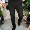 Pantaloni eleganti negri, elastici, Slim-Fit, croiala conica– PN850