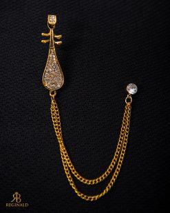 Lanț metalic pentru sacou,Instrument muzical, Auriu- LT529