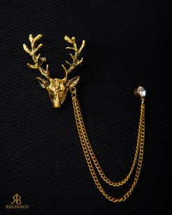 Lanț metalic pentru sacou,Cerb, Auriu- LT521