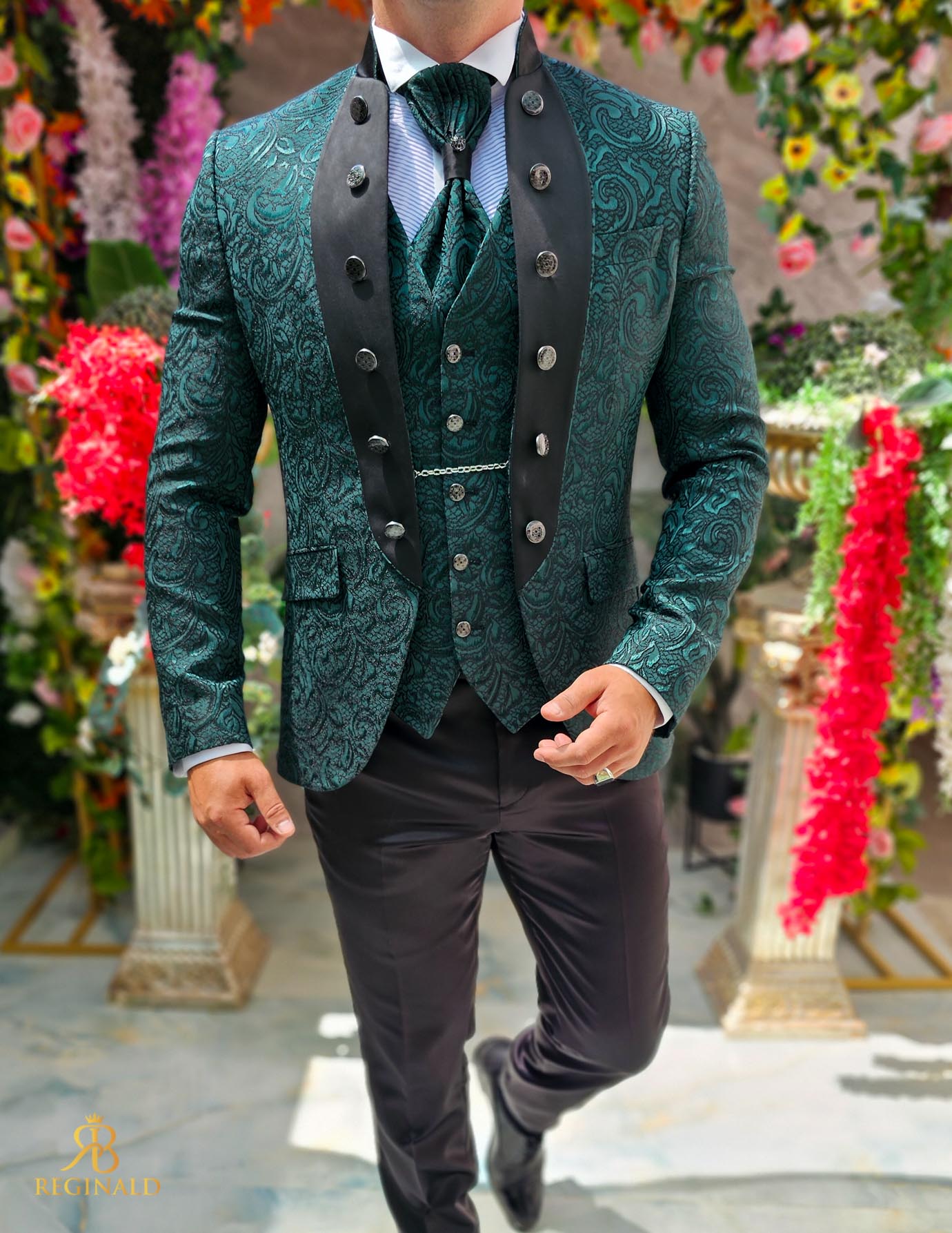 Costum verde elegant MIRE/NAS, set: 4 piese - C5236 - imagine 4