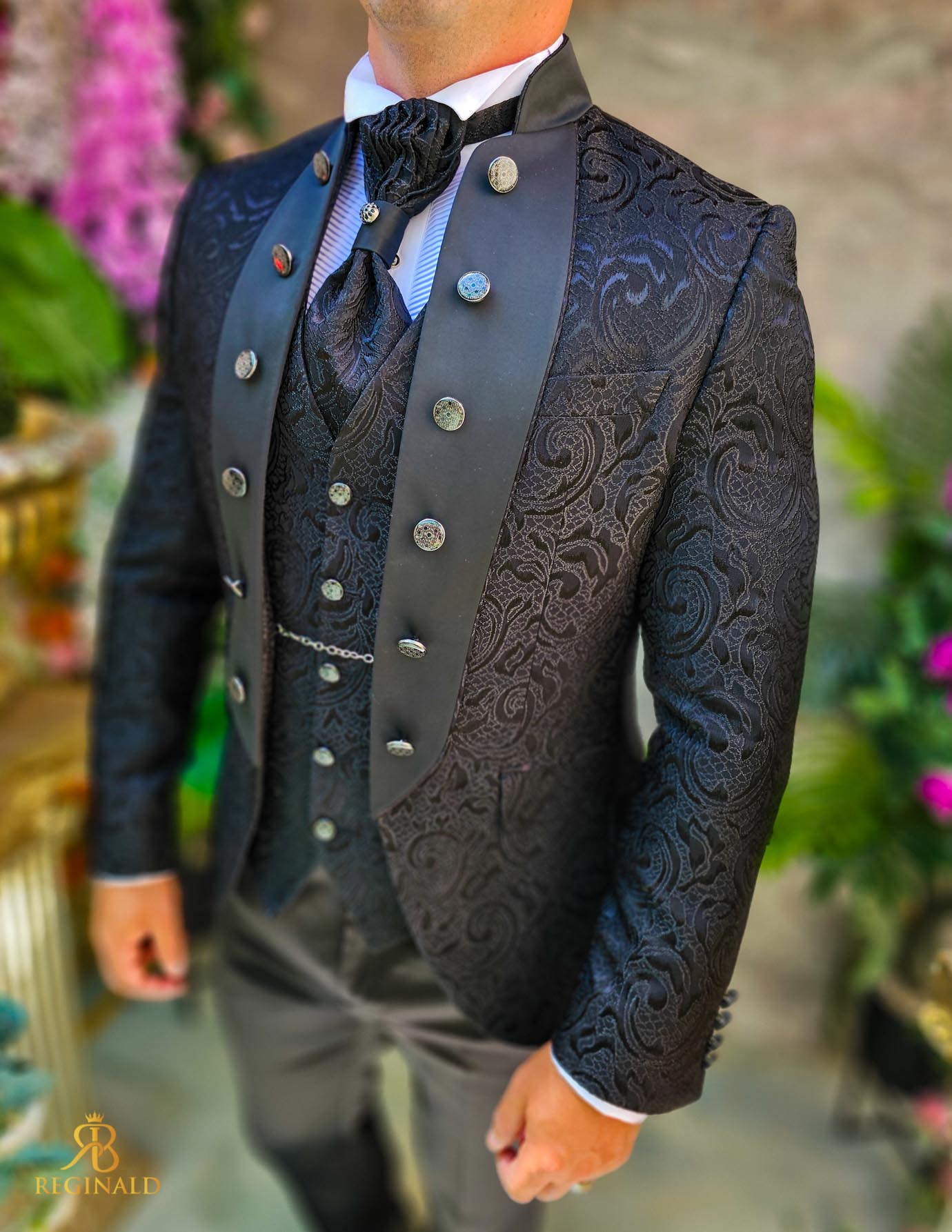 Costum negru elegant MIRE/NAS, set: 4 piese - C5234 - imagine 5