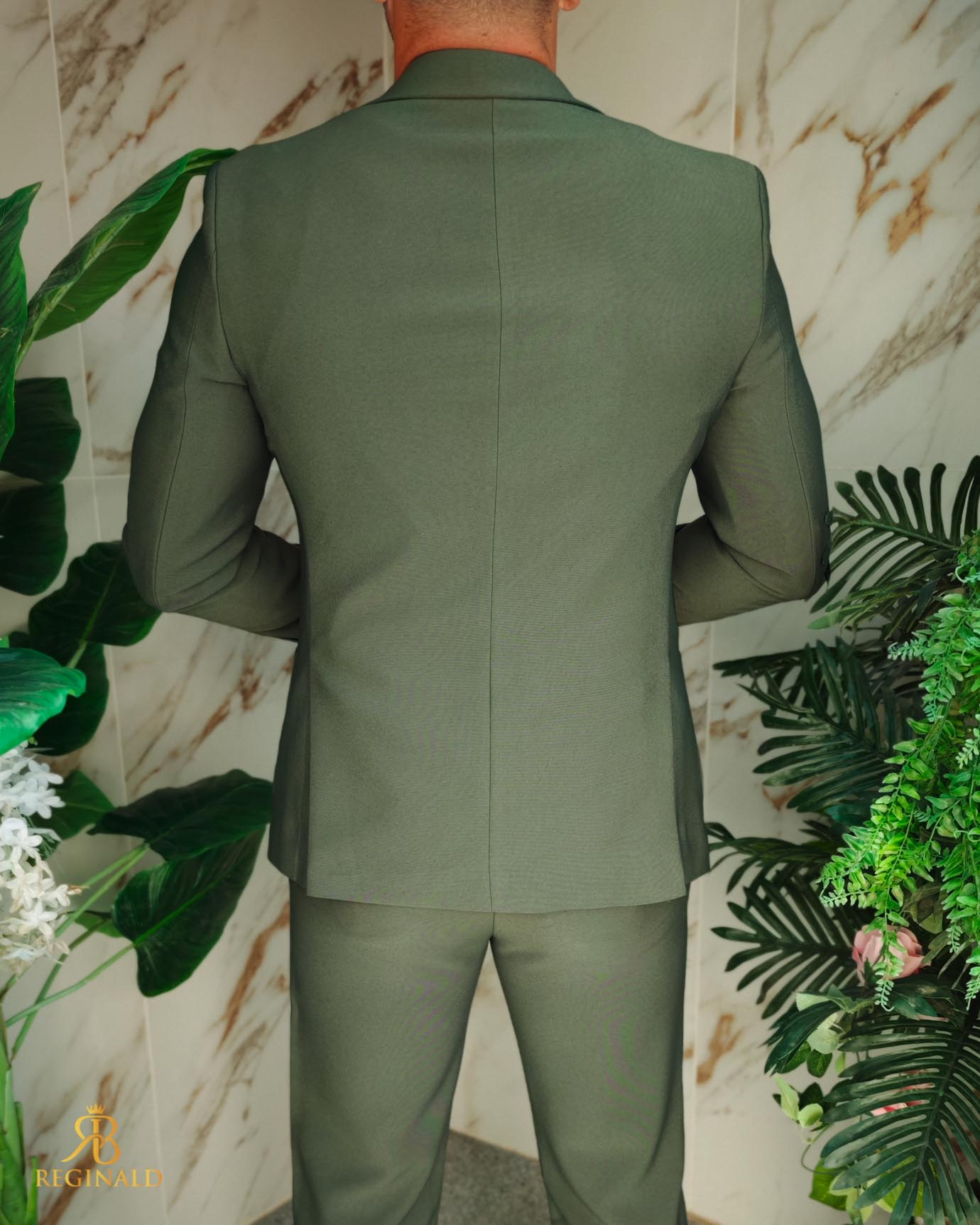 Costum de bărbați, Verde, elastic: Sacou si Pantalon cu snur - C5212 - imagine 11