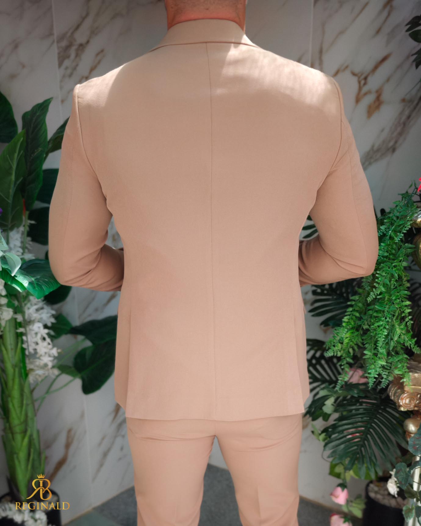 Costum de bărbați, Maro deschis: Sacou, Vesta si Pantalon- C5217 - imagine 7