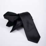 Conjunto de corbata y pañuelo, negro - CV1086