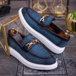 Mocasini de barbati casual, albastri, talpa inalta ultra-usoara – AD800
