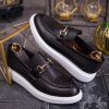 Mocasini de barbati casual, negri, talpa inalta ultra-usoara – AD803