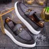Mocasini de barbati casual, gri, talpa inalta ultra-usoara – AD807