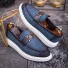 Mocasini de barbati casual, albastri, talpa inalta ultra-usoara – AD808