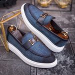 Mocasini de barbati casual, albastri, talpa inalta ultra-usoara – AD808