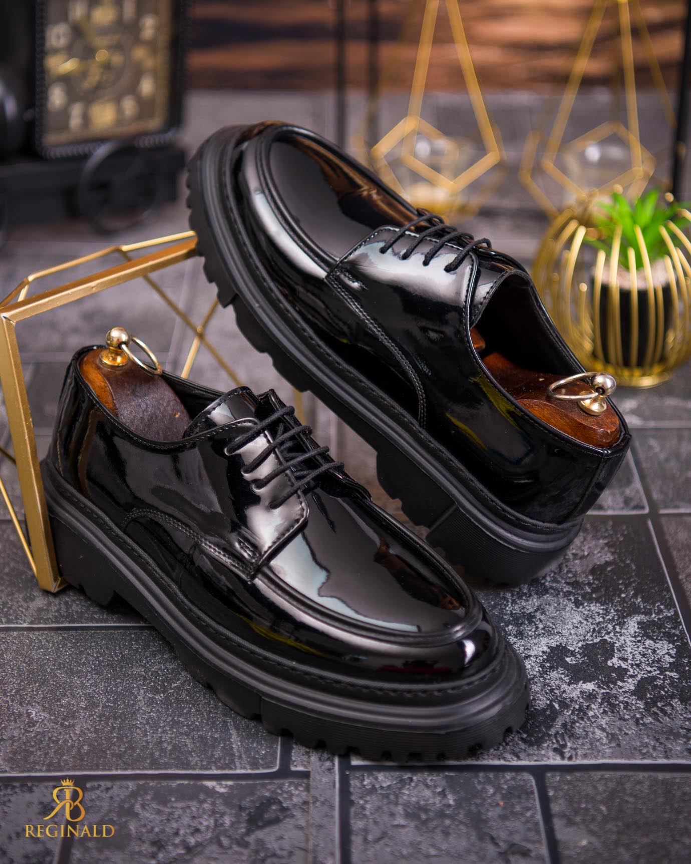 Mocasini de barbati casual, negri cu siret, talpa inalta ultra-usoara – AD812