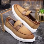 Mocasini de barbati casual, maro deschis, talpa inalta ultra-usoara – AD815