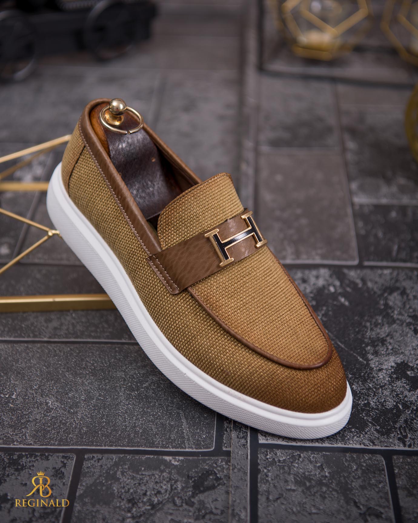 Mocasini de barbati casual, maro deschis, talpa inalta ultra-usoara – AD815 - imagine 3