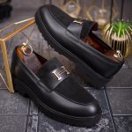 Mocasini de barbati casual, negri, talpa inalta ultra-usoara – AD772