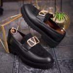 Mocasini de barbati casual, negri, talpa inalta ultra-usoara – AD771