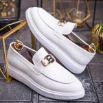 Mocasini de barbati casual, albi, talpa inalta ultra-usoara – AD760