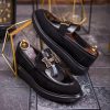 Mocasini de barbati casual, negri, talpa inalta ultra-usoara – AD758